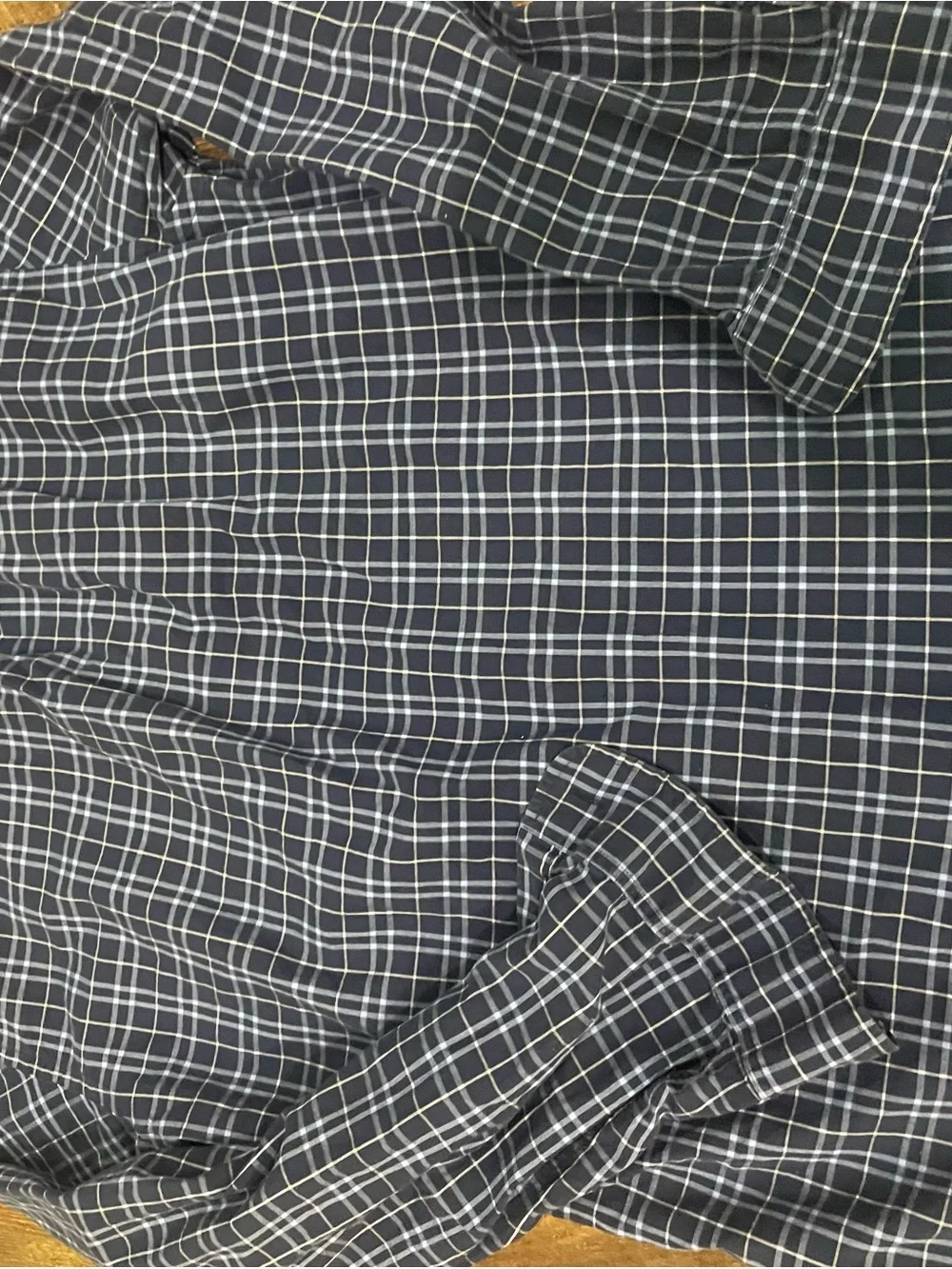 J. Crew Navy and White Plaid Button-Down Shirt